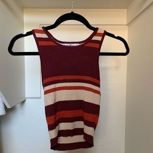 Cropped striped tank top